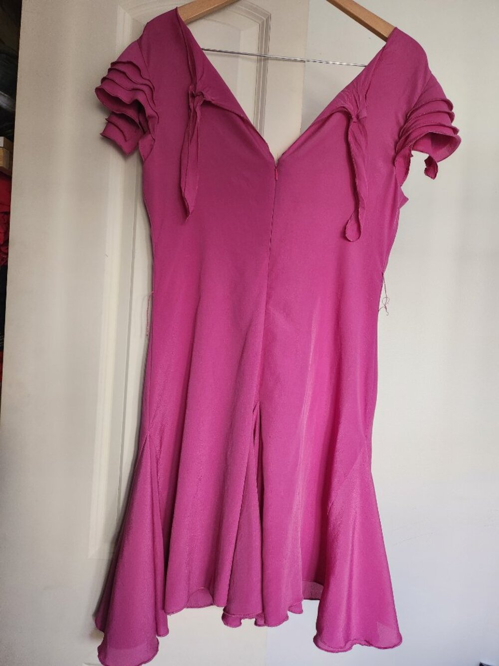 Zac Posen Vintage Knee Length Dress Dusty Rose Pink V-Neck Elegant - Picture 2 of 5